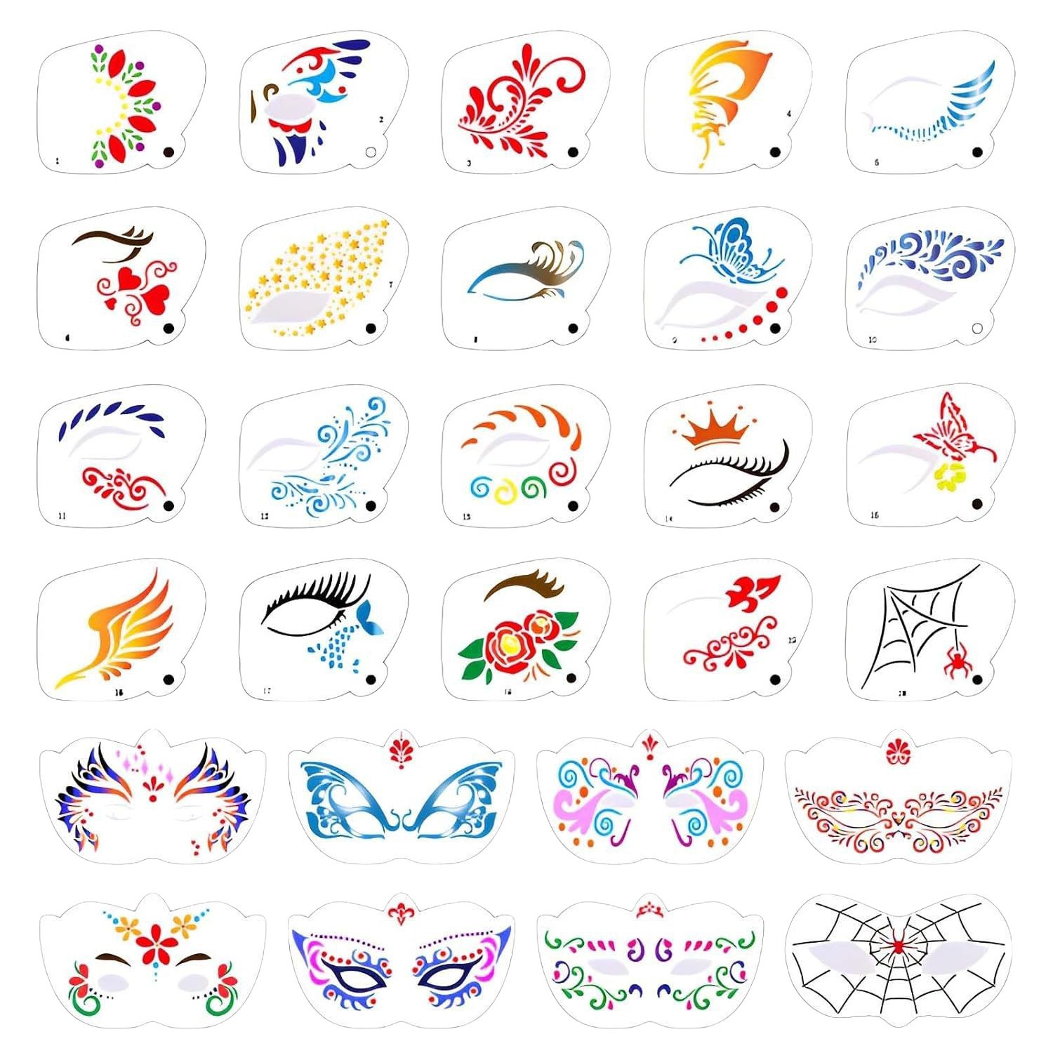 Beauty Makeup Pictures - 28 Pcs Face Paint Stencils Kit