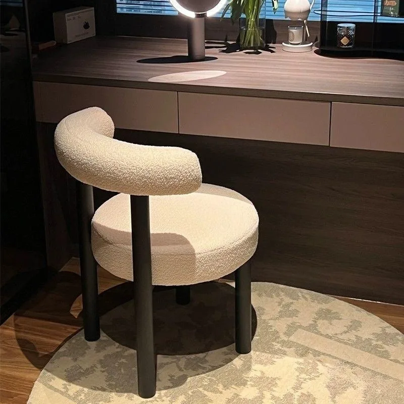Beauty Makeup Chair - Simple Vanity Stool with Storage Cream