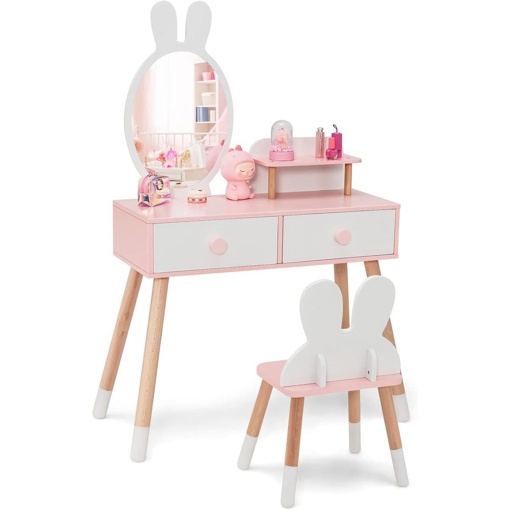 Beauty Makeup Chair - EY Kids Vanity, Rabbit Themed Toddler