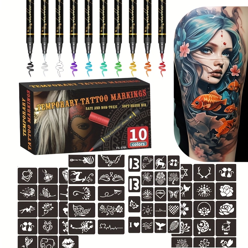 Beauty Makeup Pictures - Temporary Tattoo Marker Set 10 Colors