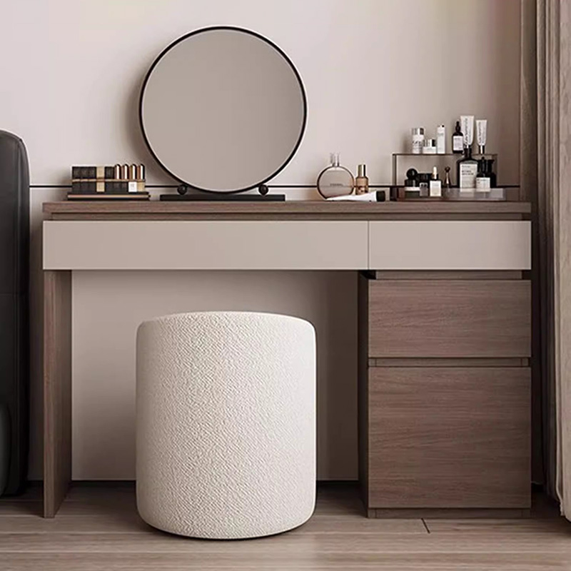 Makeup Beauty Lounge - Wood Shelf Vanity Table Modern Corner
