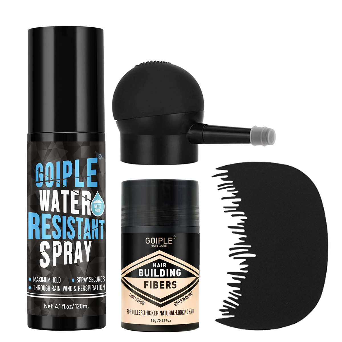 Pressed Powder Foundation - Water Resistant Spray,Thickening Fiber Powder,Applicator,Hair and