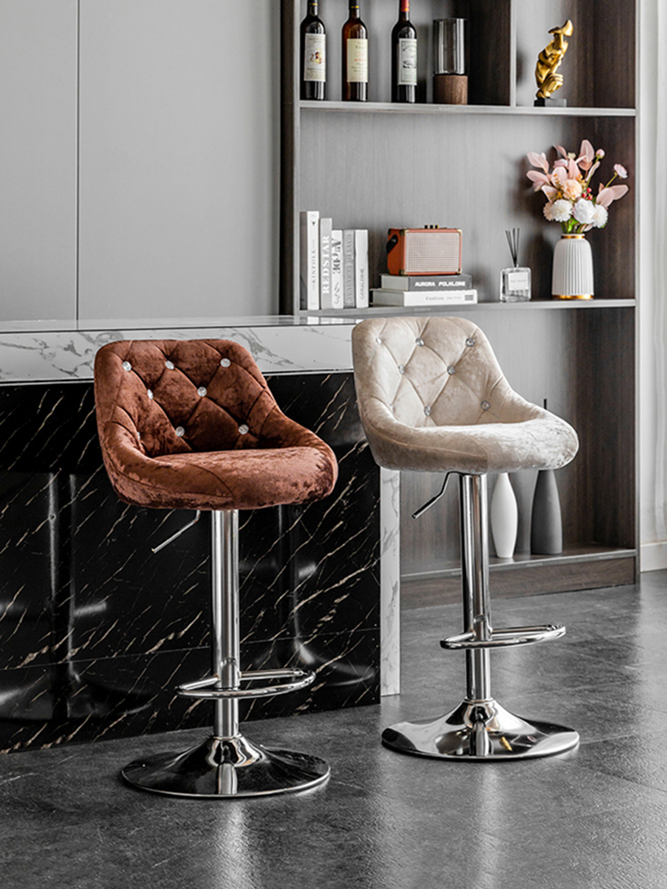 Beauty Makeup Chair - European Style Bar Chair, Velvet Bar