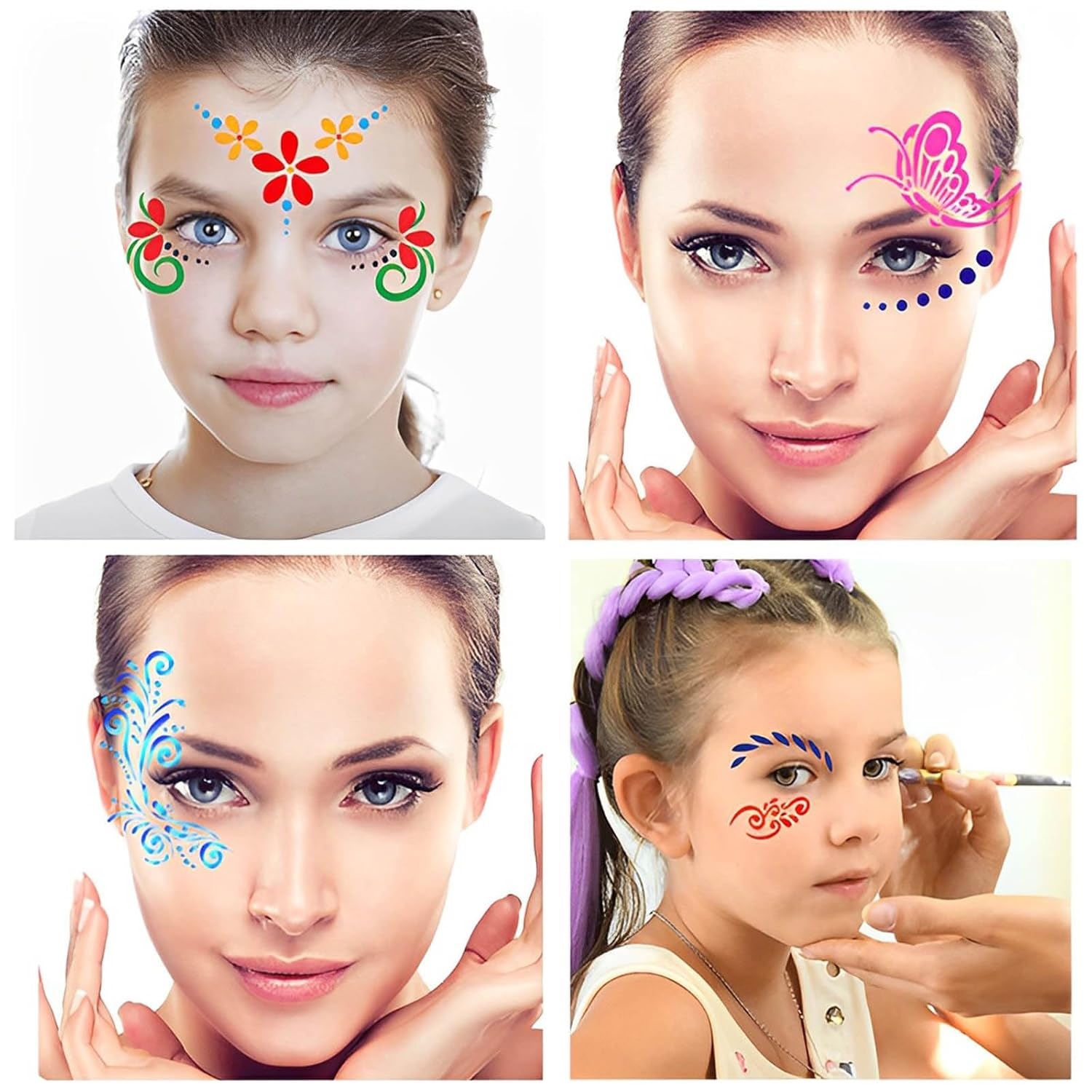 28 Pcs Face Paint Stencils Kit - огляд і ціна Beauty Makeup Pictures