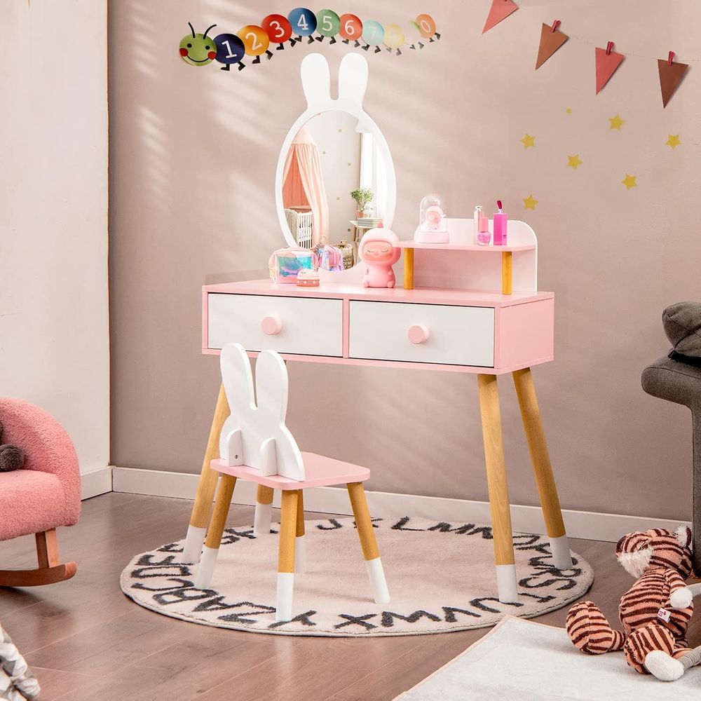 EY Kids Vanity, Rabbit Themed  - огляд і ціна Beauty Makeup Chair
