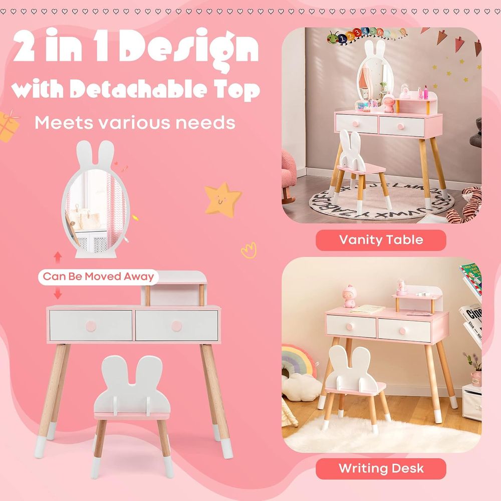 EY Kids Vanity, Rabbit Themed  - огляд і ціна Beauty Makeup Chair
