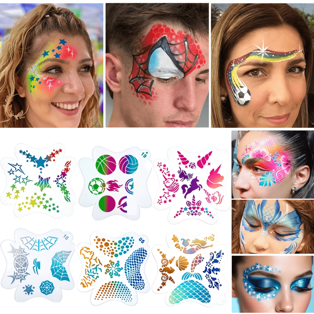 16PCS Reusable Face Paint Sten - огляд і ціна Beauty Makeup Pictures