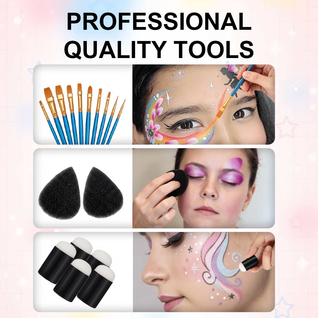 16PCS Reusable Face Paint Sten - огляд і ціна Beauty Makeup Pictures