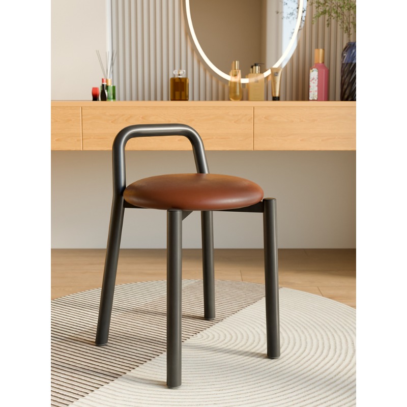 Leather Upholstered Round Stoo - огляд і ціна Beauty Makeup Chair