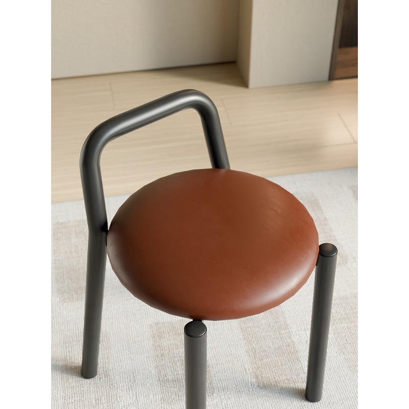 Leather Upholstered Round Stoo - огляд і ціна Beauty Makeup Chair