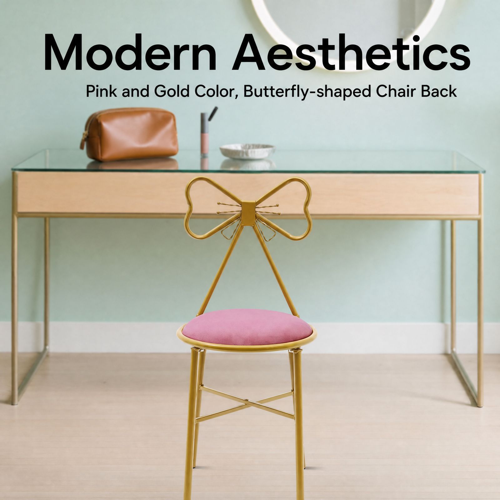 Pink Butterfly Backrest Vanity - огляд і ціна Beauty Makeup Chair